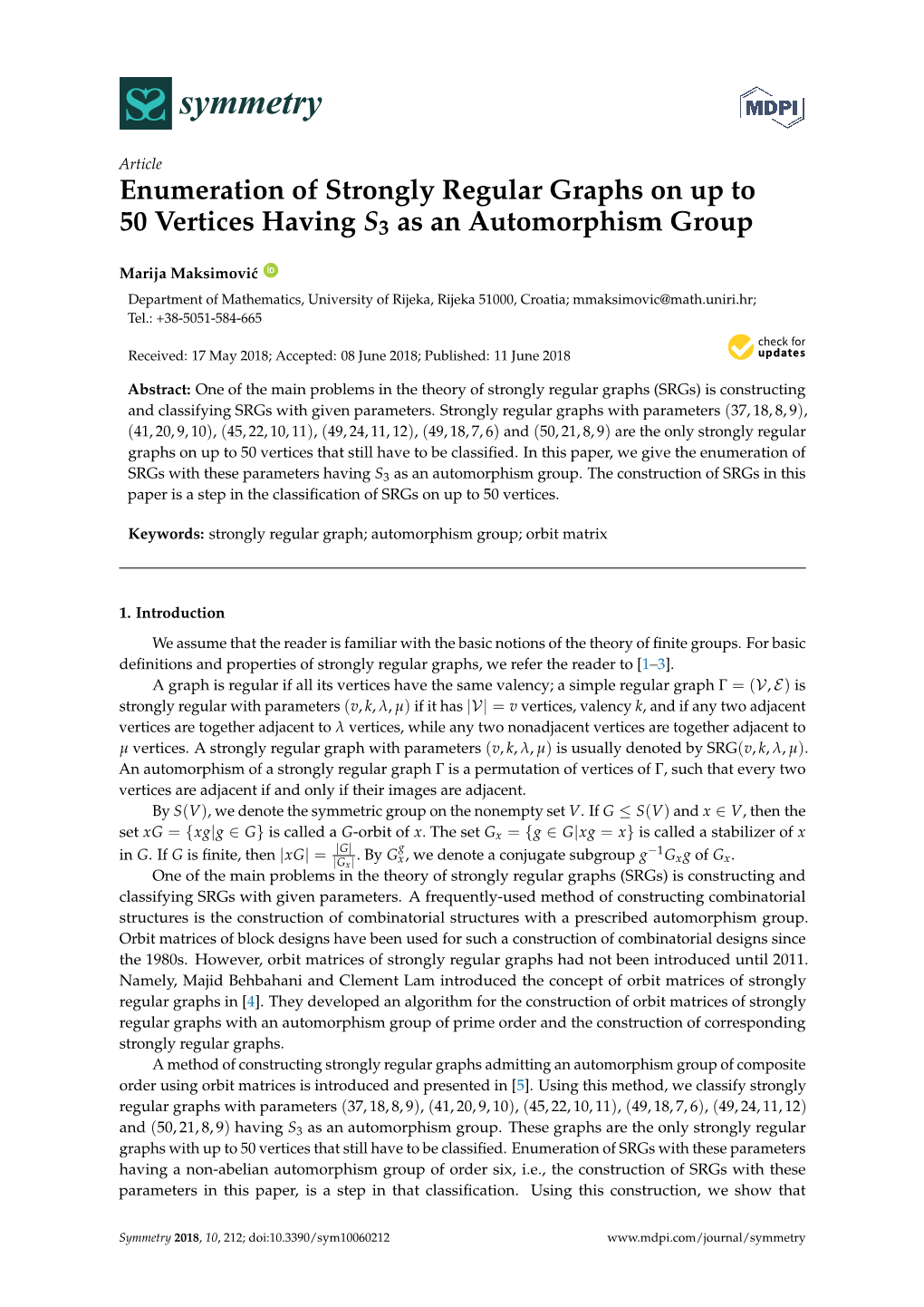 Enumeration of Strongly Regular Graphs on up to 50 Vertices Having S3 As an Automorphism Group