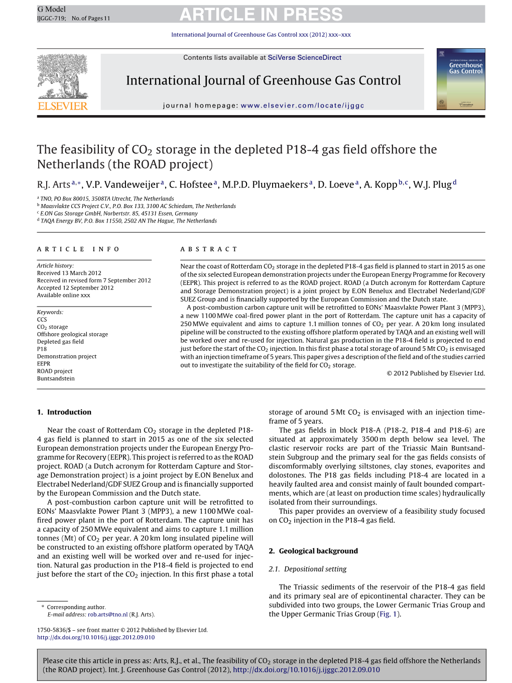 The Feasibility of CO2 Storage in the Depleted P18-4 Gas Field