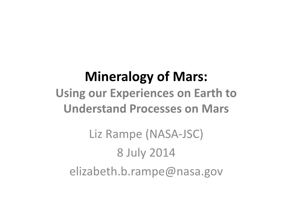 Using Our Experiences on Earth to Understand Processes on Mars