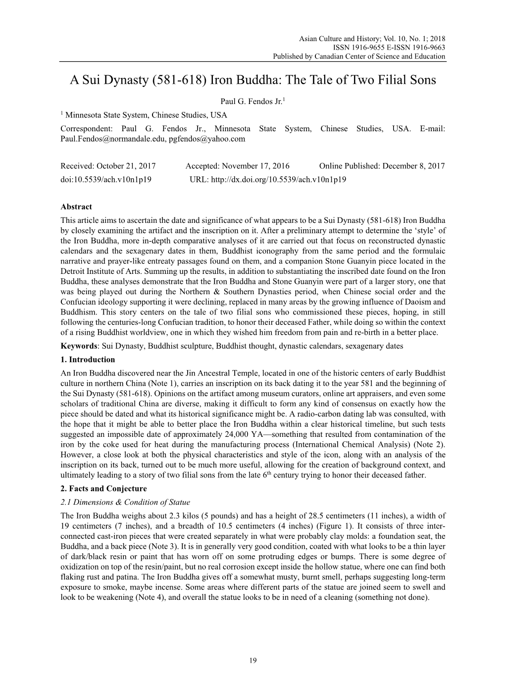 A Sui Dynasty (581-618) Iron Buddha: the Tale of Two Filial Sons