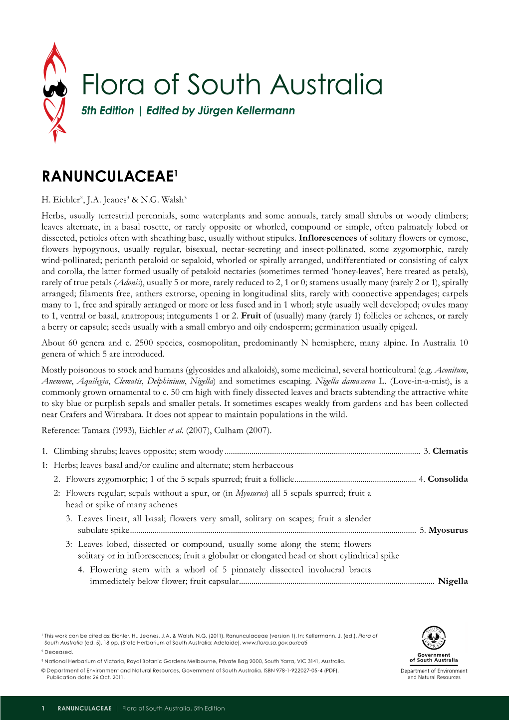 Flora of South Australia 5Th Edition | Edited by Jürgen Kellermann