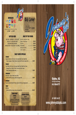 Johnny's BBQ Regular Menu 2021.Indd