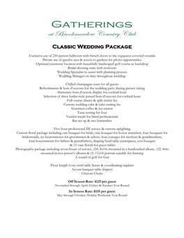 Classic Wedding Package