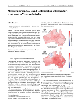 Melbourne Urban Heat Island Contamination of Temperature Trend Maps in Victoria, Australia