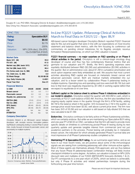 Oncolytics Biotech | ONC-TSX Update