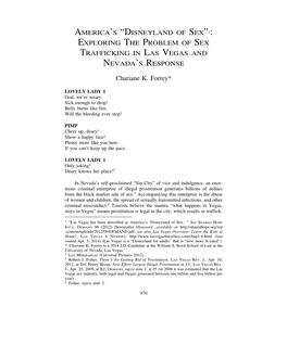 Exploring the Problem of Sex Trafficking in Las Vegas and Nevada's Response