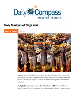 Holy Martyrs of Nagasaki