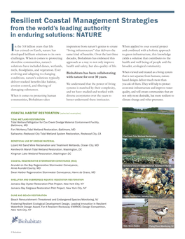 Resilient Coastal Management Strategies from the World’S Leading Authority in Enduring Solutions: NATURE