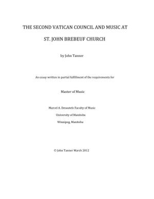 The Second Vatican Council and Music at St. John Brebeuf Church