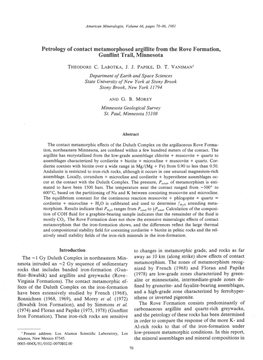 Petrology of Contact Metamorphosed Argillite from the Rove Formation