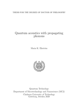 Quantum Acoustics with Propagating Phonons