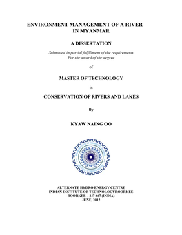 Environment Management of a River in Myanmar