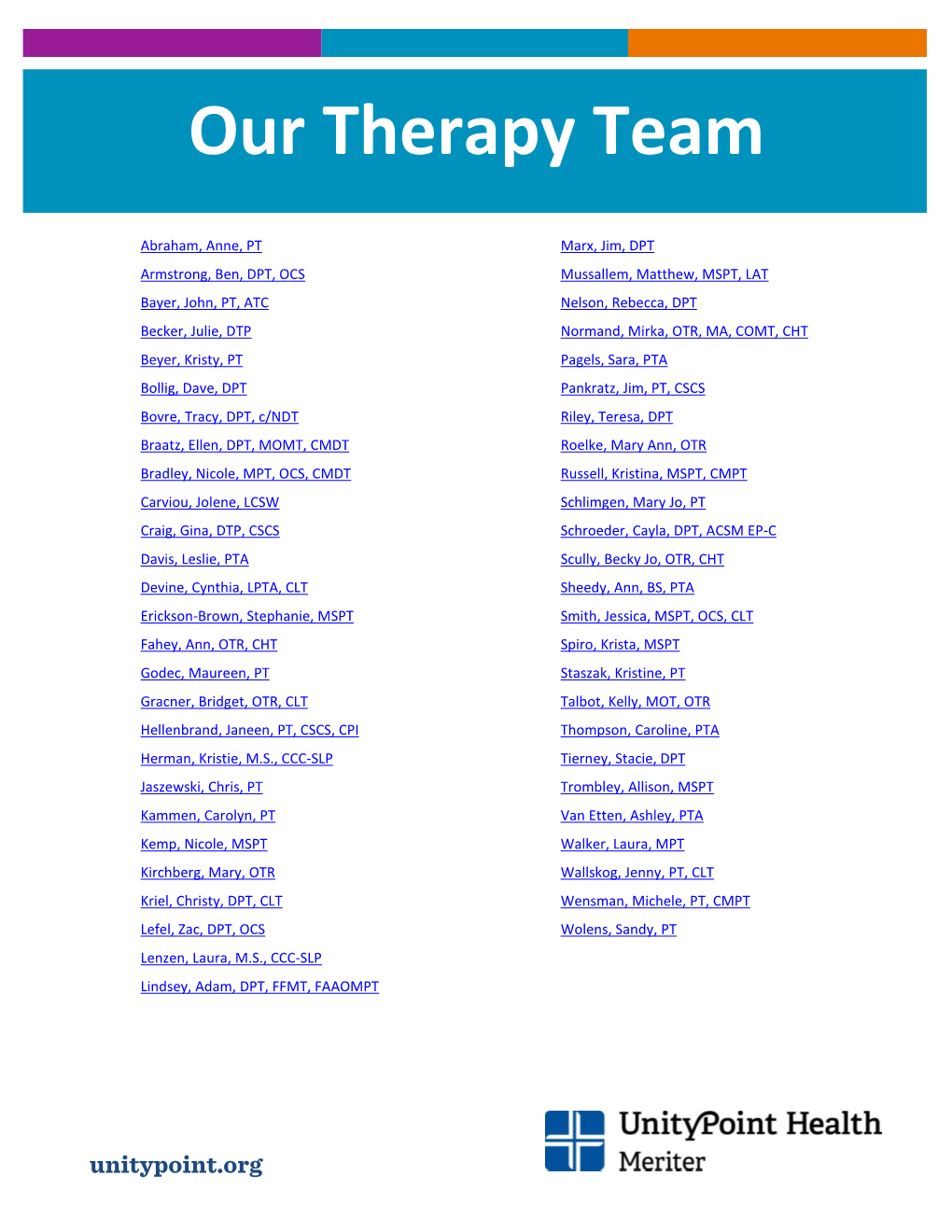 Our Therapy Team