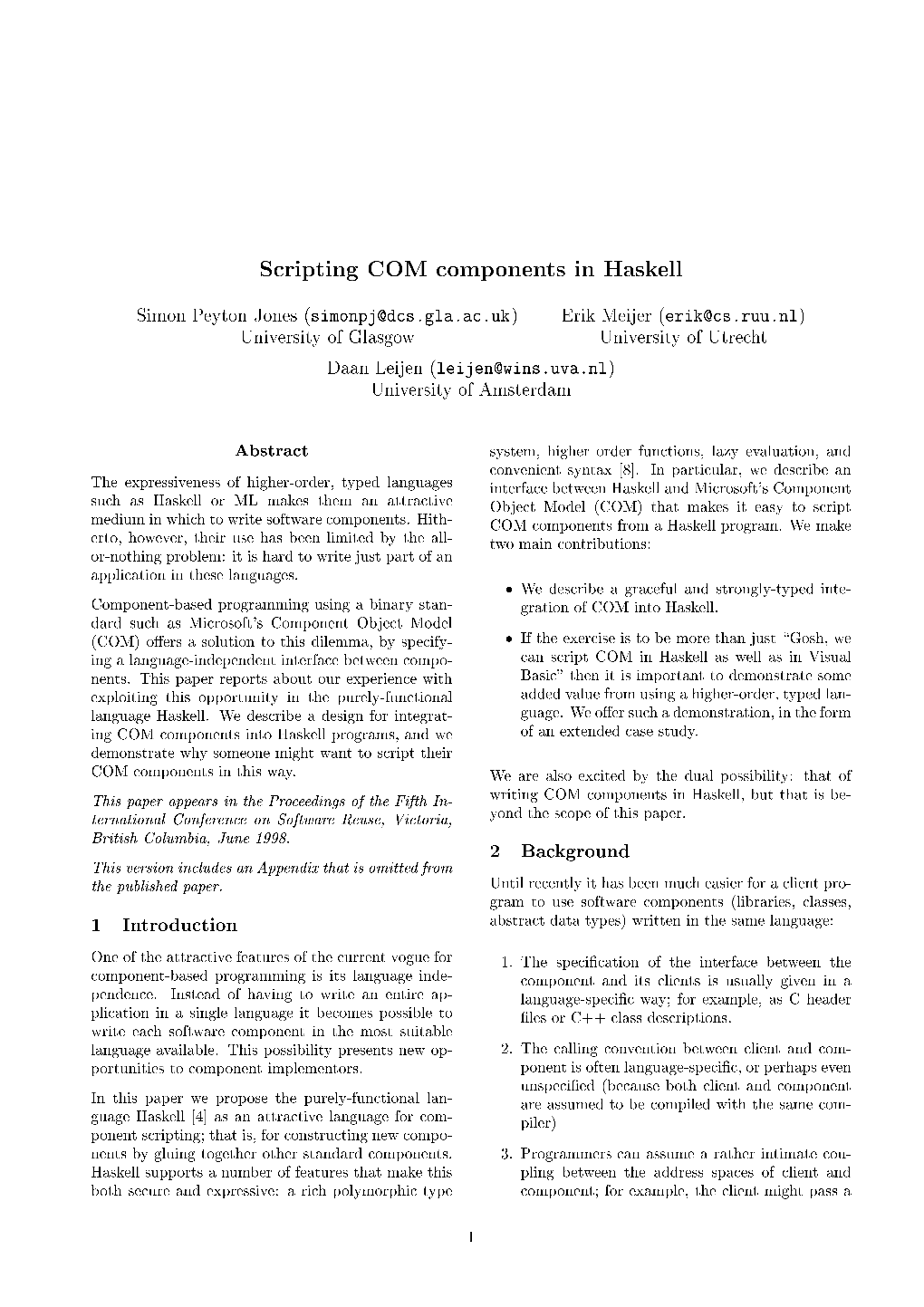 Scripting COM Components in Haskell