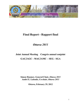 Rapport Final Ottawa 2011
