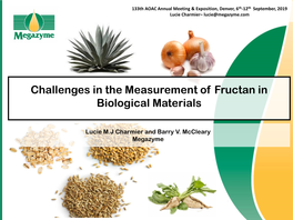 Challenges in the Measurement of Fructan in Biological Materials