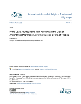 International Journal of Religious Tourism and Pilgrimage Primo