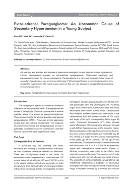 Extra-Adrenal Paraganglioma: an Uncommon Cause of Secondary Hypertension in a Young Subject