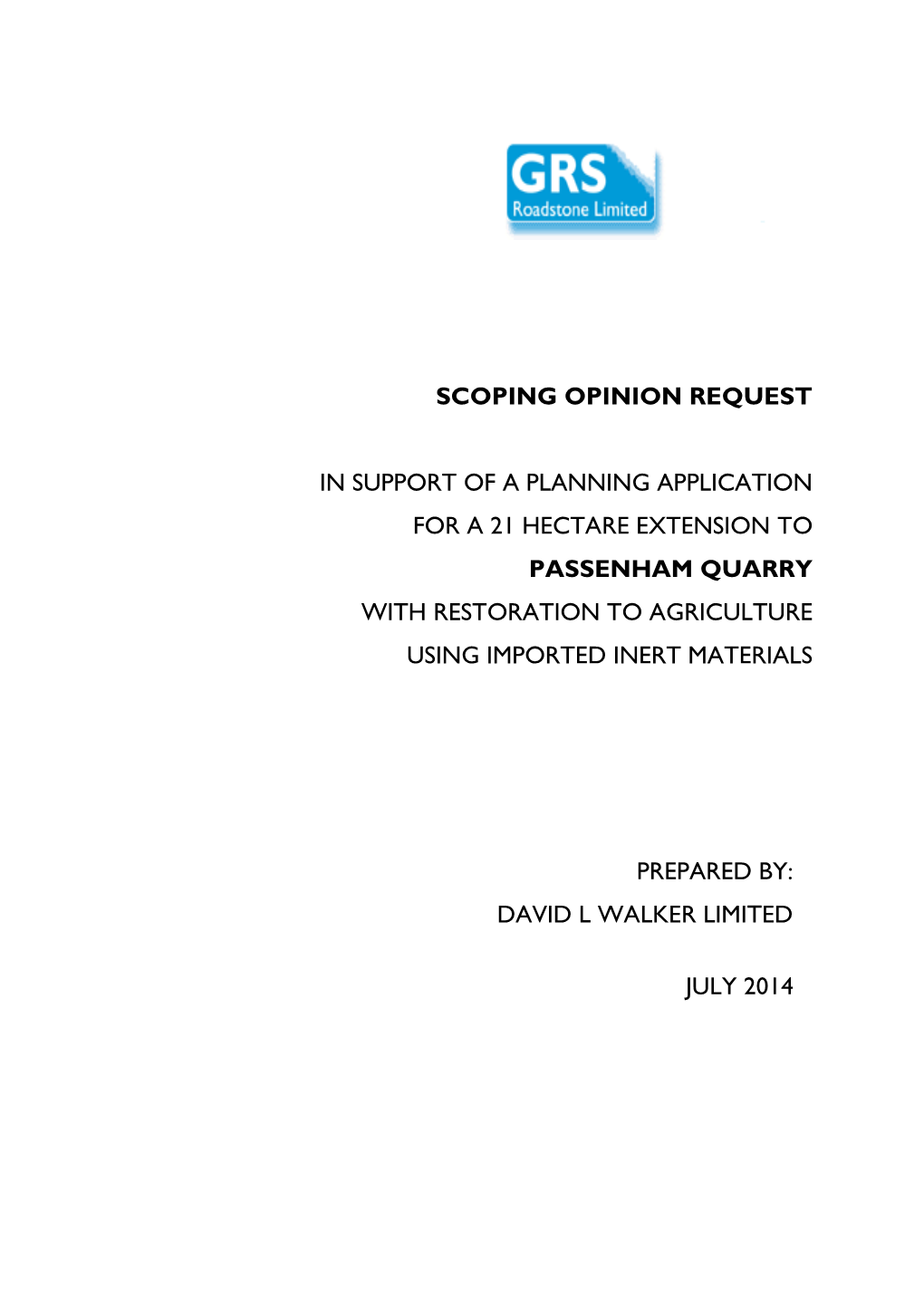 Scoping Opinion Request