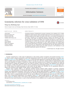 Granularity Selection for Cross-Validation of SVM