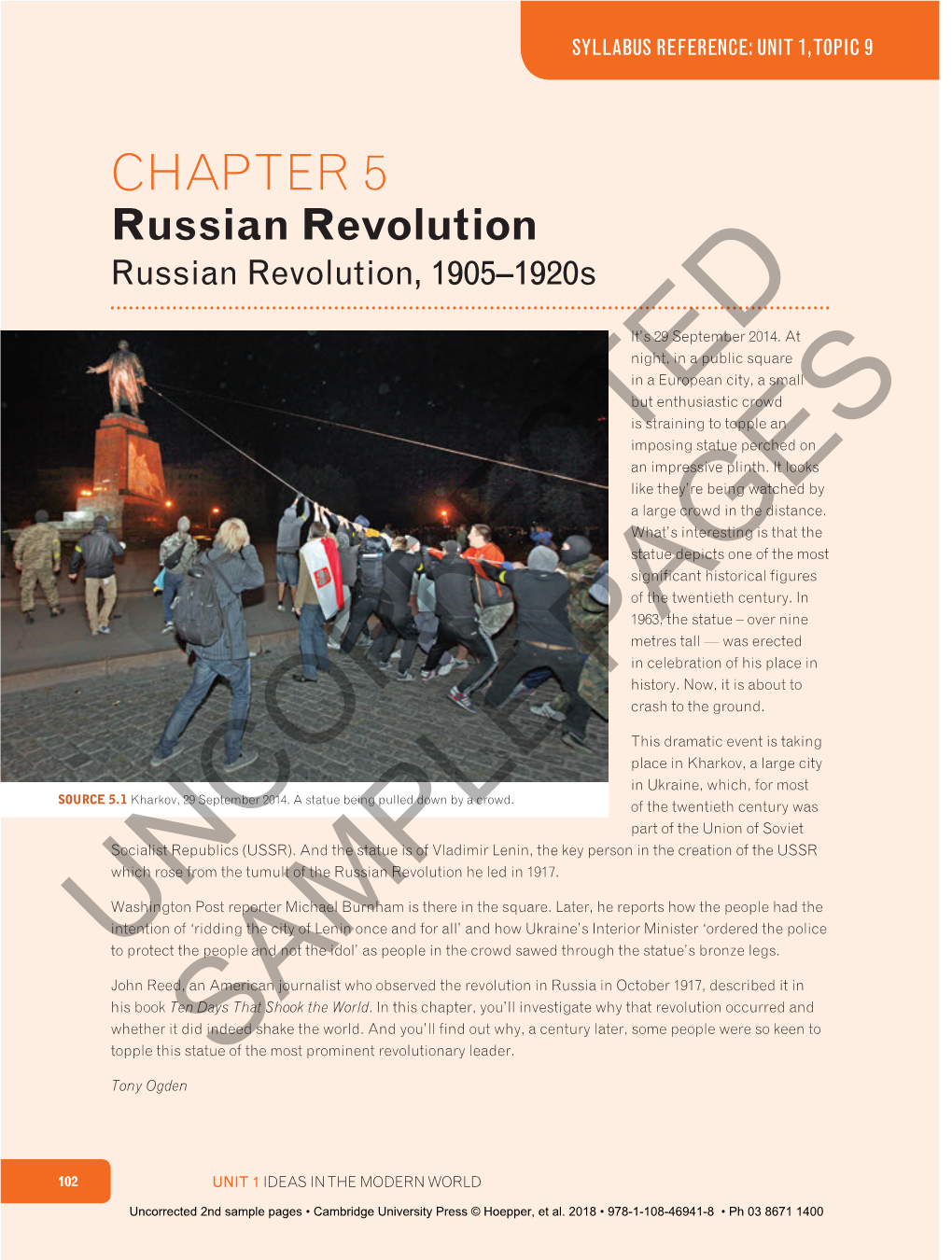 CHAPTER 5 Russian Revolution Russian Revolution, 1905–1920S
