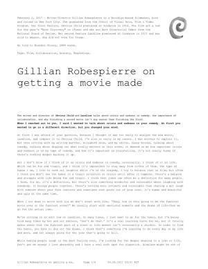 Gillian Robespierre on Getting a Movie Made