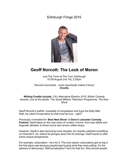 Geoff Norcott: the Look of Moron