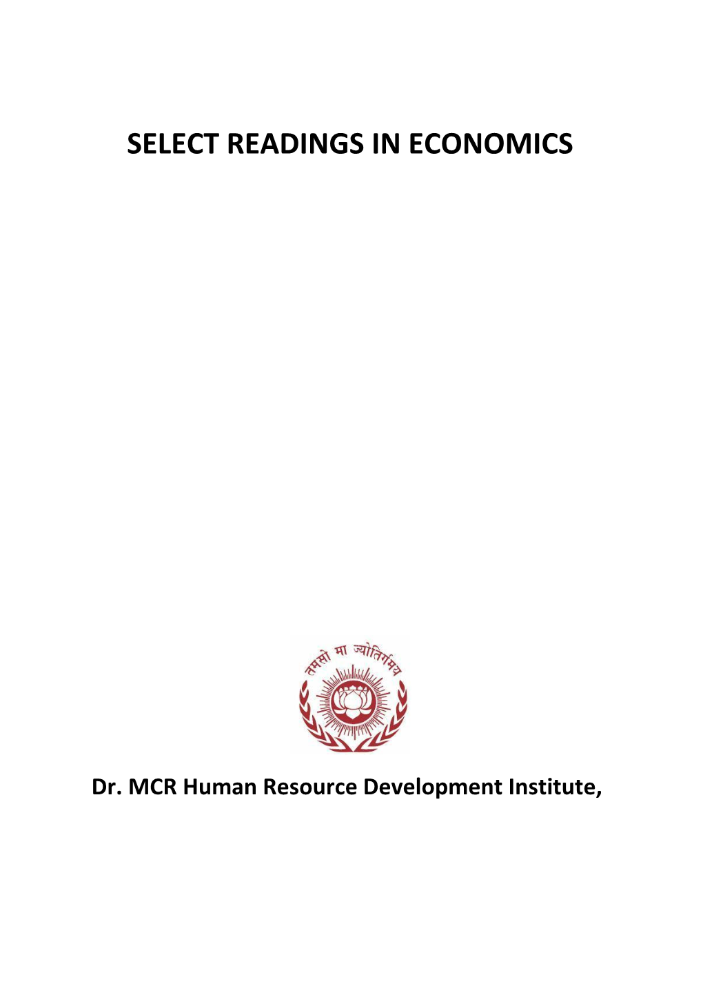 Select Readings in Economics