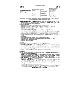 Consigned by Darley Nijinsky Northern Dancer Flaming Page