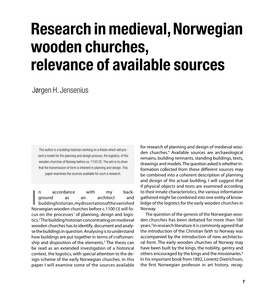 Research in Medieval, Norwegian Wooden Churches, Relevance of Available Sources