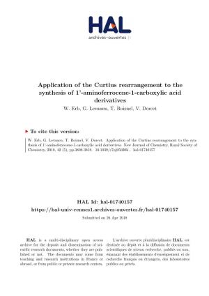 Application of the Curtius Rearrangement to the Synthesis of 1’-Aminoferrocene-1-Carboxylic Acid Derivatives W