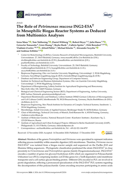 The Role of Petrimonas Mucosa ING2-E5AT in Mesophilic Biogas Reactor Systems As Deduced from Multiomics Analyses