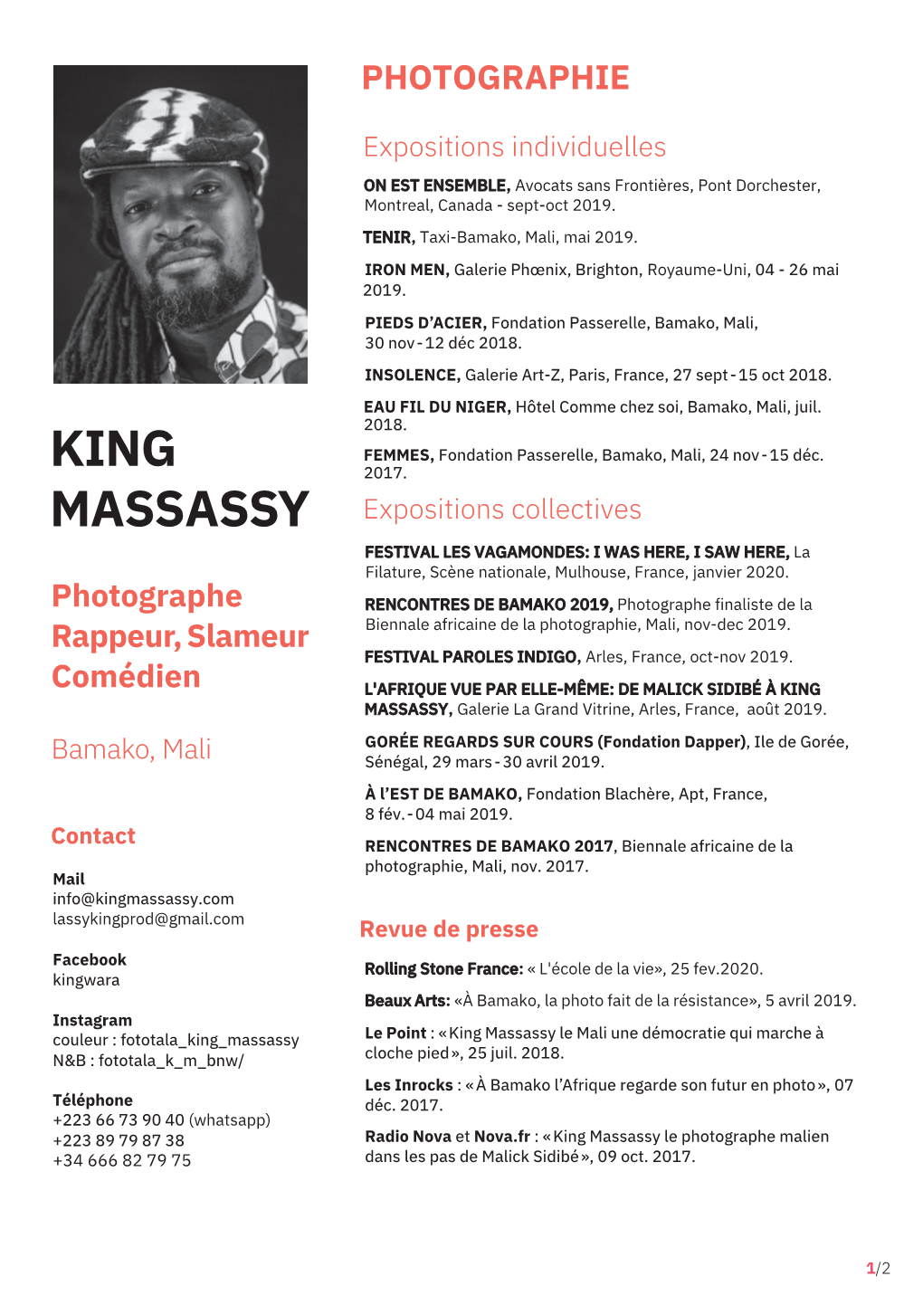 KING MASSASSY, Galerie La Grand Vitrine, Arles, France, Août 2019