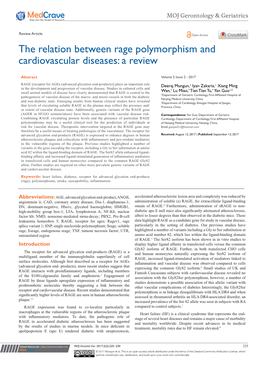 The Relation Between Rage Polymorphism and Cardiovascular Diseases: a Review