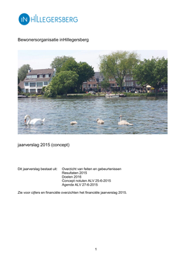 Bewonersorganisatie Inhillegersberg Jaarverslag 2015 (Concept)