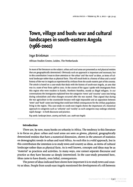 War and Cultural Landscapes in South-Eastern Angola (1966-2002)