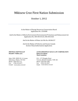 Mikisew Cree Submission