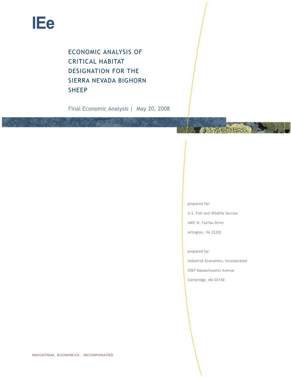 Economic Analysis of Critical Habitat Designation for the Sierra Nevada Bighorn Sheep