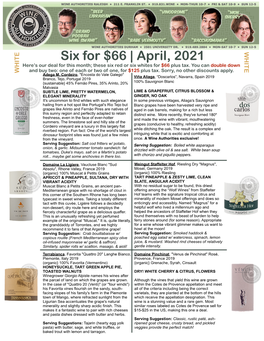 Six for $66 | April, 2021 WHITE