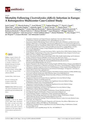 Mortality Following Clostridioides Difficile Infection in Europe: a Retrospective Multicenter Case-Control Study