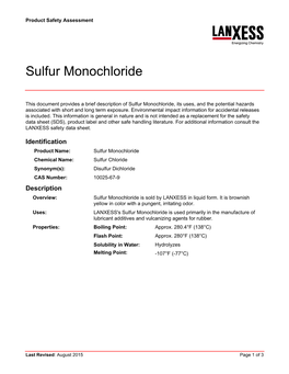 Sulfur Monochloride
