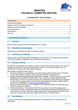 Minutes Technical Committee Meeting
