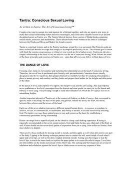 Tantra: Conscious Sexual Loving