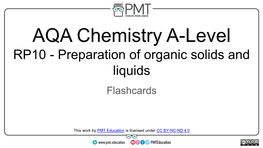 RP 10 Preparation of Organic Solids and Liquids
