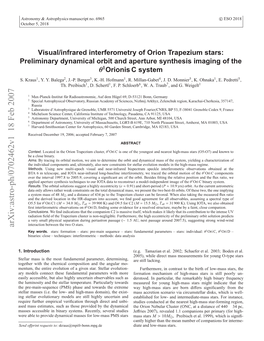 Visual/Infrared Interferometry of Orion Trapezium Stars: Preliminary