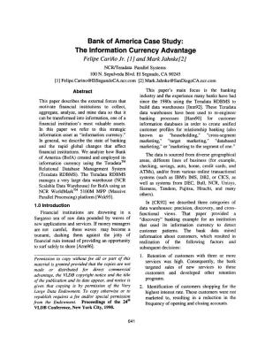 Bank of America Case Study: the Information Currency Advantage Felipe Carifio Jr