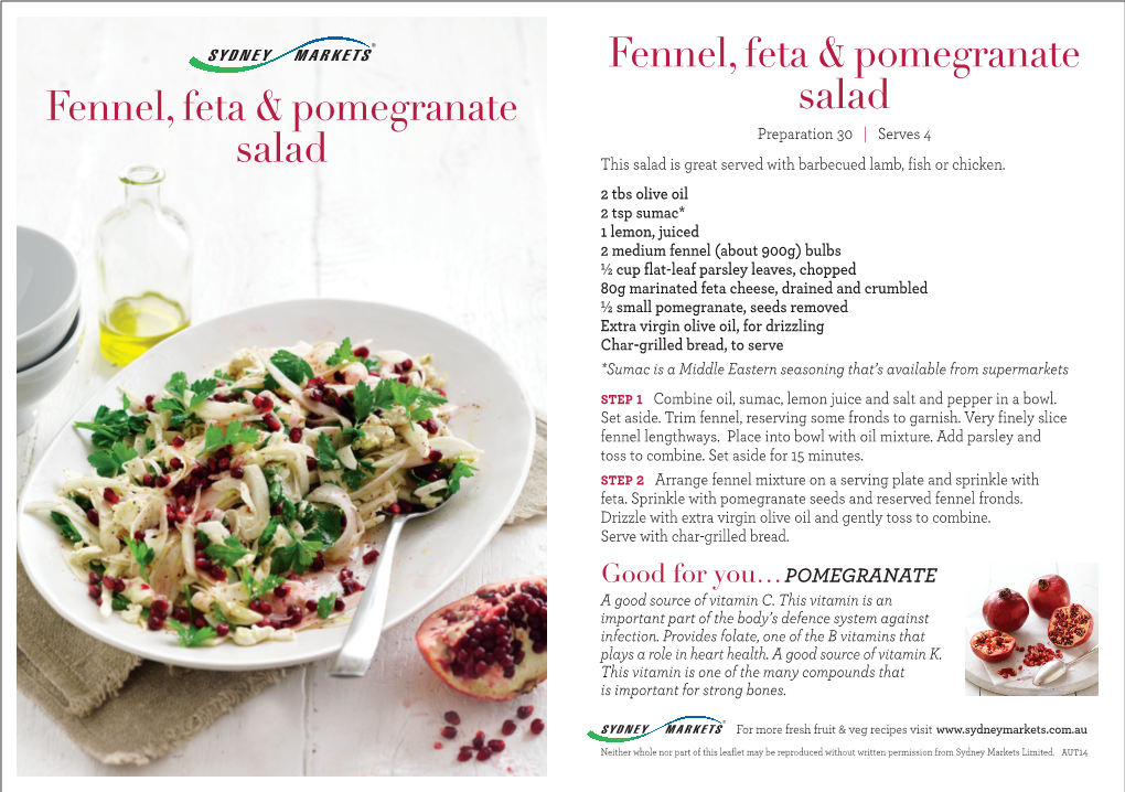 Fennel, Feta & Pomegranate Salad