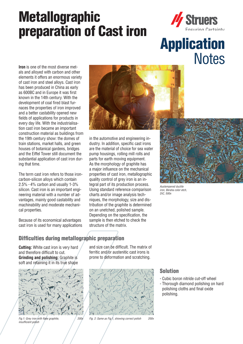 Metallographic Preparation of Cast Iron Application Notes