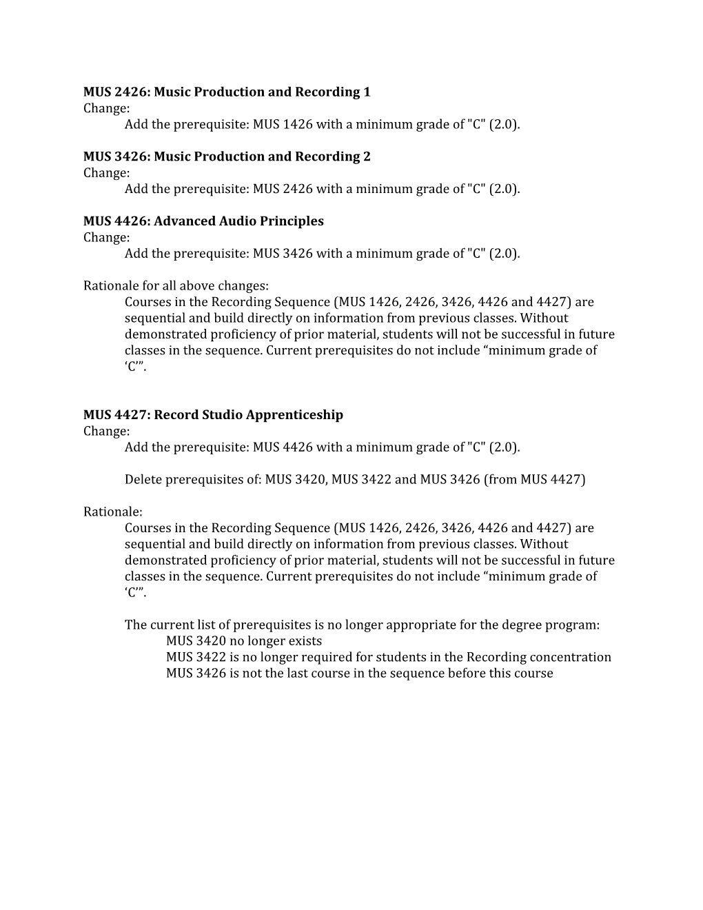 MUS 2426: Music Production and Recording 1