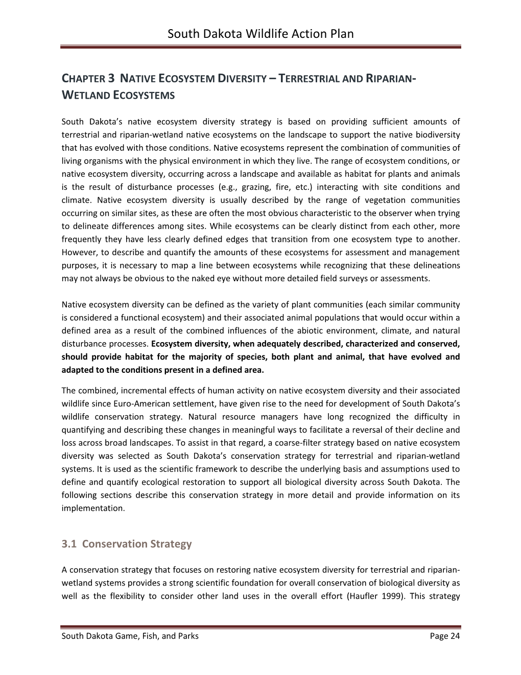 Chapter 3 Native Ecosystem Diversity – Terrestrial and Riparian- Wetland Ecosystems